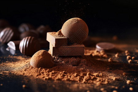 黑巧克力甜品背景图片