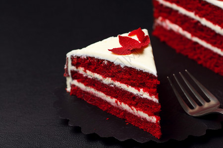 红丝绒美味蛋糕背景图片