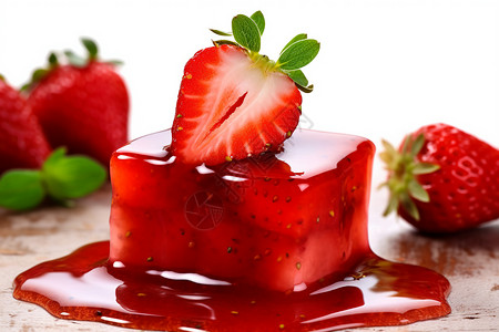草莓味的果酱背景图片