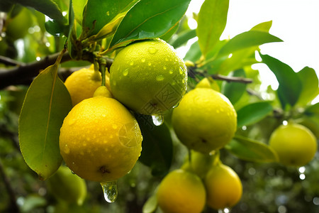 雨后的柠檬种植园图片