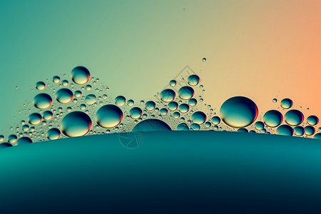 蓝色的气泡水滴背景图片