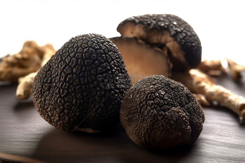 美味的蘑菇黑松露图片