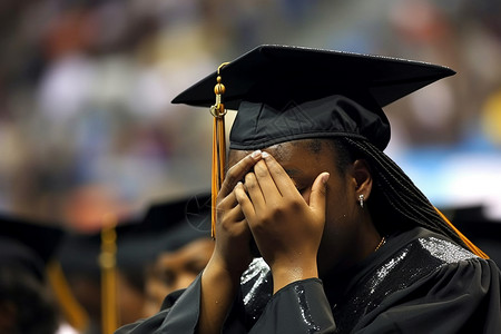 毕业哭泣的大学生图片