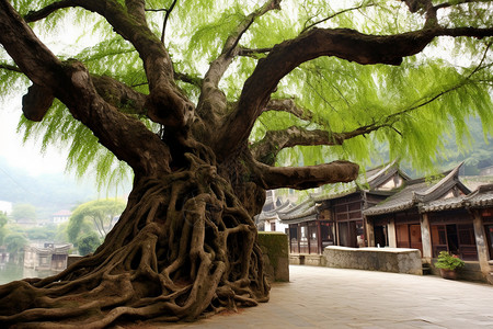年老的古榕树高清图片