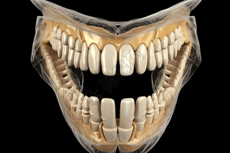 塑料结构牙齿的结构插画