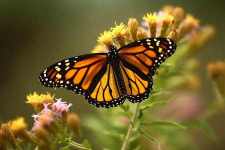 蝴蝶在觅食昆虫采食高清图片