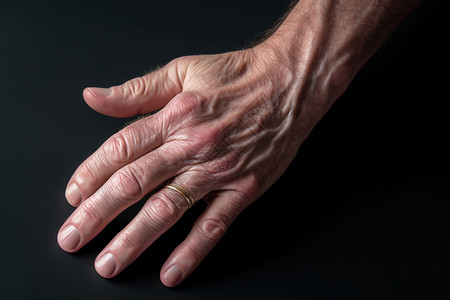 手指关节一只老年人的手背景