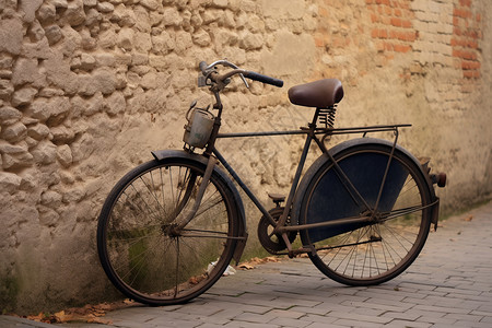 破旧的老式自行车图片