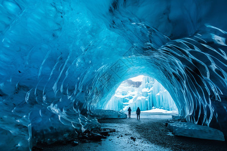 壮观冰川洞穴背景图片