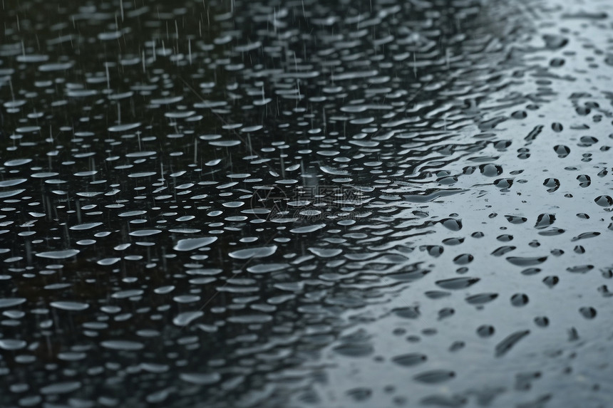 雨天涟漪地面图片