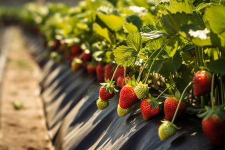 田地里的草莓高清图片