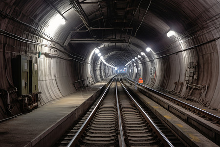地铁轨道隧道场景图片