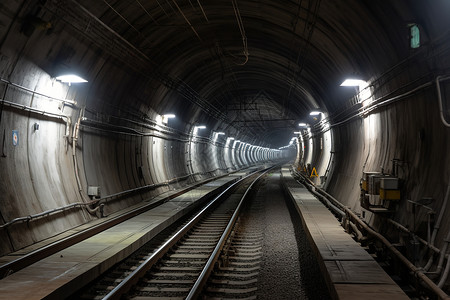 地铁隧道轨道场景图片