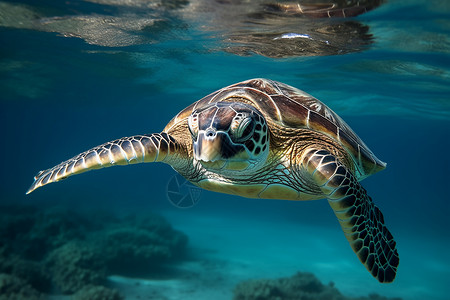 海底生物绿海龟图片