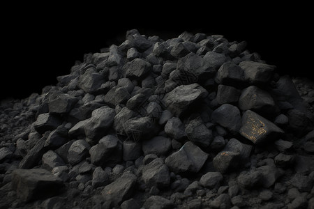 成堆存放的煤炭背景图片