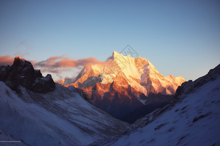 美丽的蓝天和雪山图片