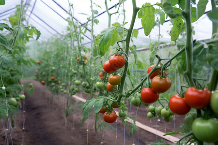 大棚种植番茄图片