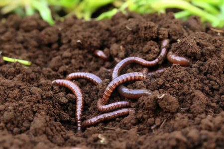 农业用蚯蚓肥料背景图片