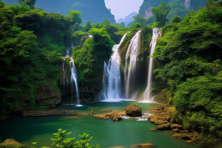 大自然瀑布背景图片