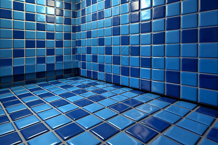 蓝色的瓷砖背景图片