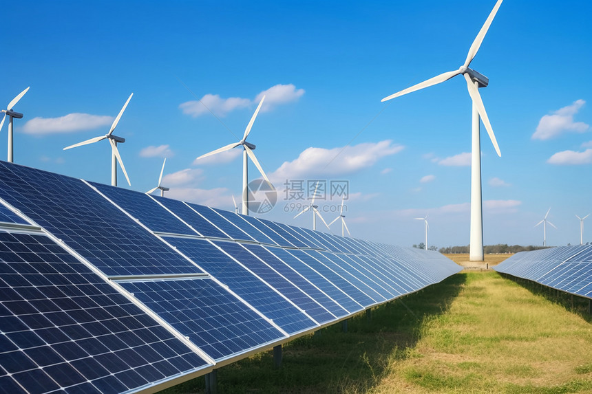 太阳能和风力发电图片