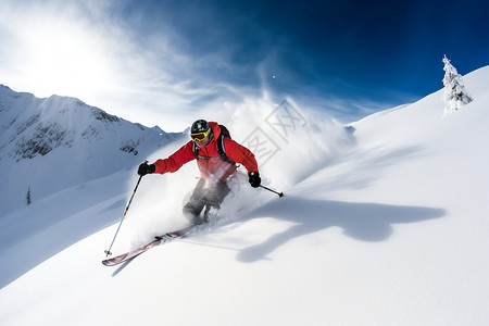 比赛中的滑雪者背景图片