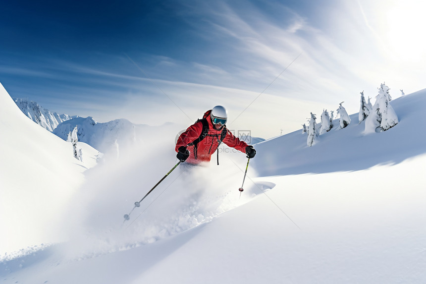 男性滑雪者图片