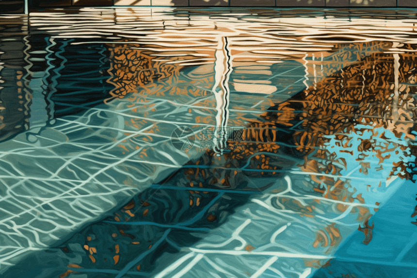 水底的游泳池瓷砖图片