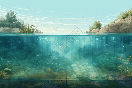 玻璃墙的游泳池背景图片
