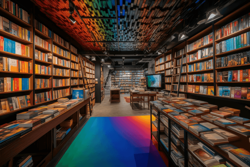 一家色彩缤纷的书店图片