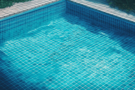 瓷砖水刀素材清澈水面的游泳池插画