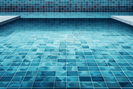 清澈的蓝色的泳池图片