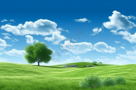 平原草地草原的景色设计图片
