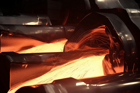 钢水工业机器中都是火焰设计图片