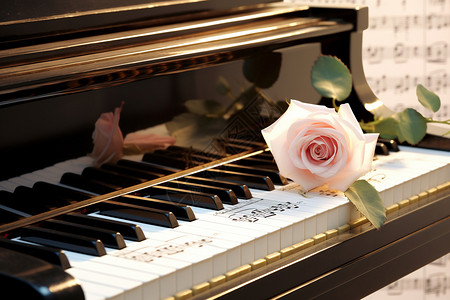 浪漫概念钢琴图片