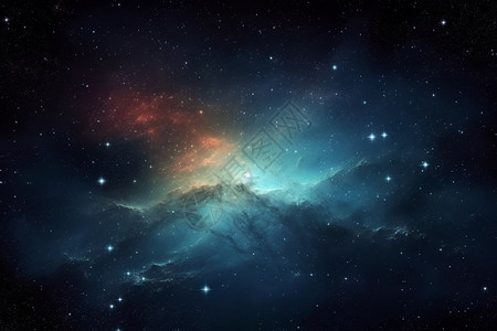 空中科幻的星云背景图片