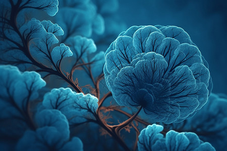 自动生成的蓝色花朵图片