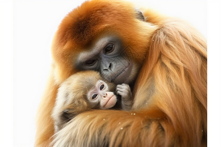 抱在一起的金丝猴背景图片
