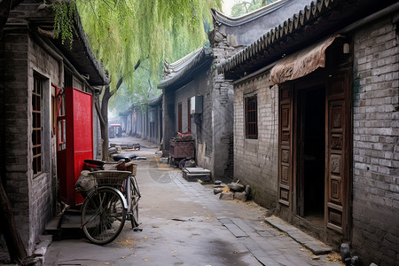 小胡同传统的住宅胡同背景