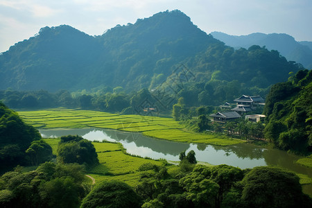 美丽的乡村风景背景图片