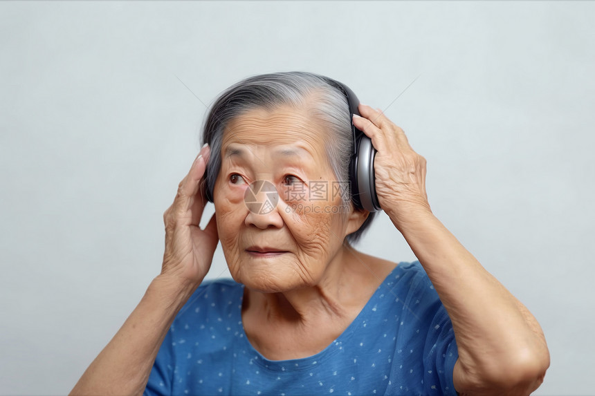 听音乐的奶奶图片