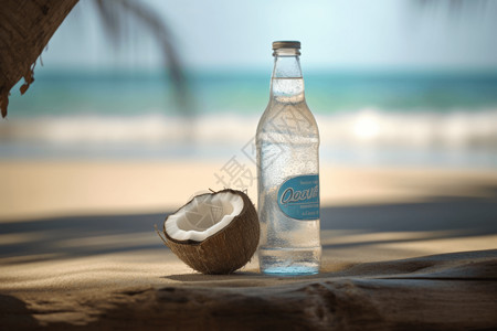 椰子水与椰子背景图片