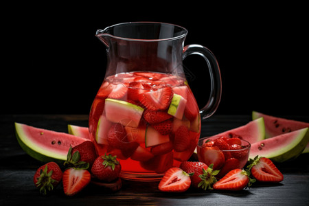 新鲜多汁的水果茶背景图片