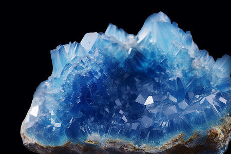 宝石蓝色蓝色的矿物水晶背景