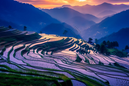 中国南方梯田风景图片