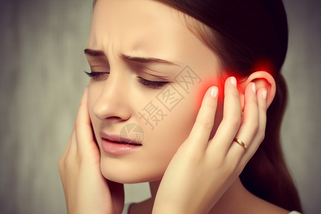 耳鸣患者炎症疼痛的高清图片