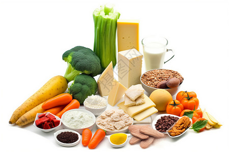 低卡路里食物金字塔背景