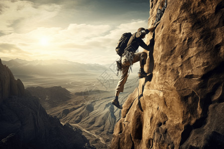 攀岩挑战运动向上高清图片