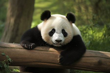 黑白可爱熊猫黑白大熊猫背景