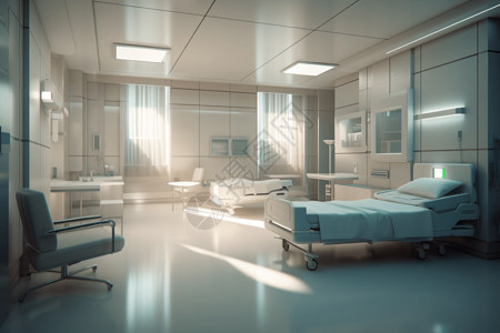 设计温馨的病房背景图片